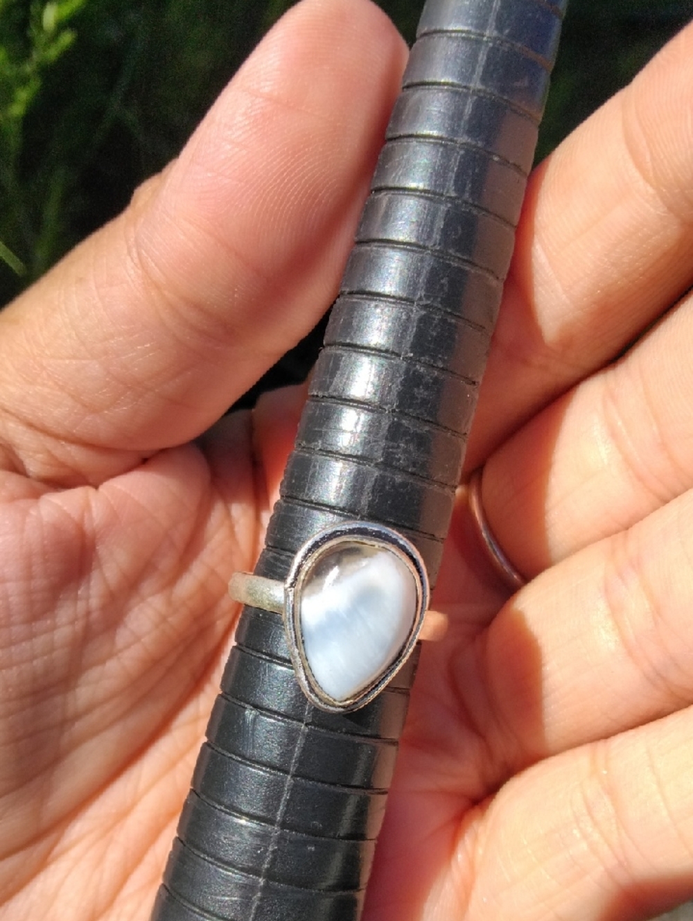 Amazing Owyhee Blue Opal Silver Plated Gemstone Ring - Picture 2 of 3